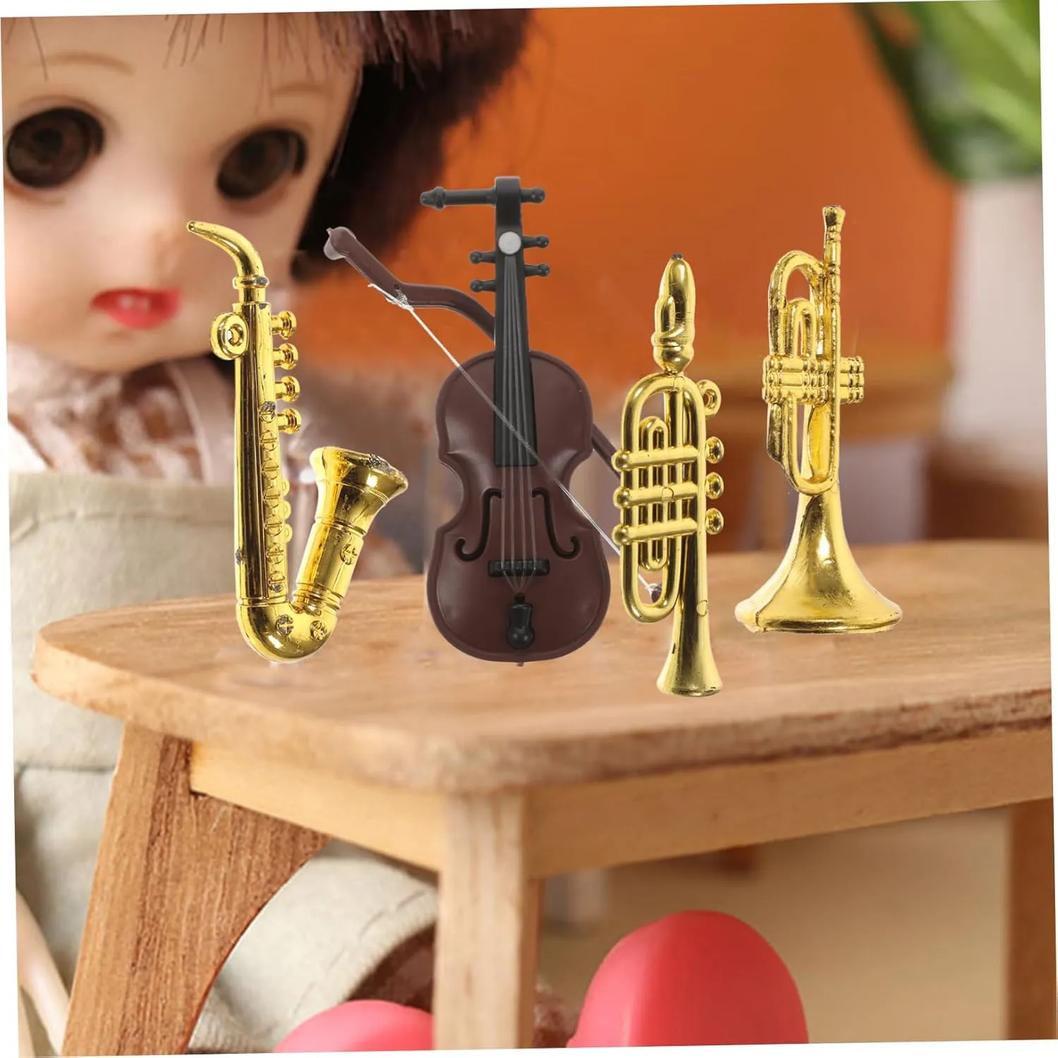 25pcs Dollhouse Instruments Miniature Musical Toys for Scale Dollhouses Includes Violin Saxophone Trumpet and More Decor for Boys and Girls Imaginative Play
