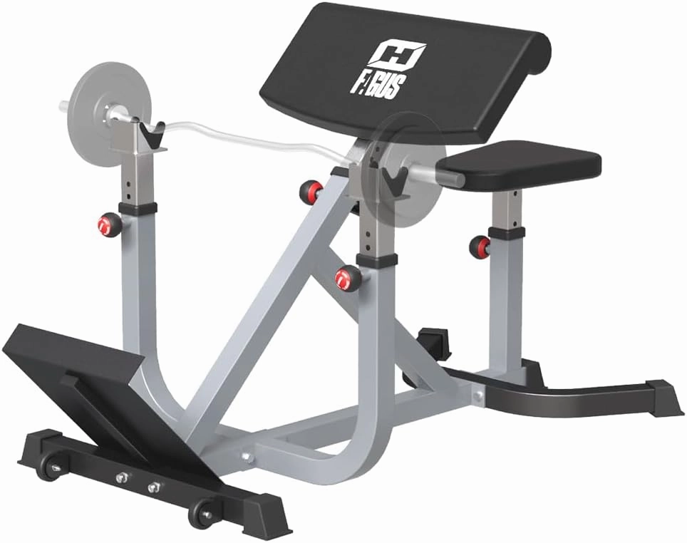 2-IN-1 Preacher Curl Bench Hyperextension Roman Chair, Adjustable Strength Training Sit Up Gym Bench for Biceps Curl, Hyper Back Extension for Arms, Ab, Back and Glute Exercise Home Workouts