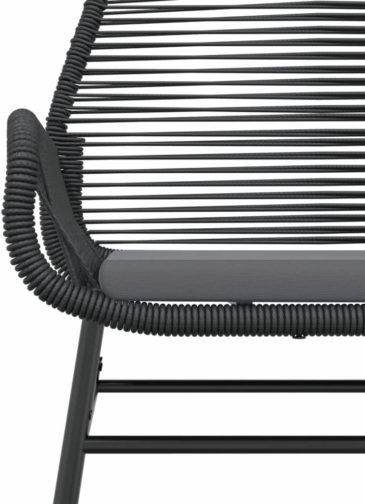 2-Piece Patio Chairs with Cushions Black PE Rattan Outdoor Furniture Set for Garden, Poolside, Backyard – Durable Steel Frame, Weather-Resistant Design