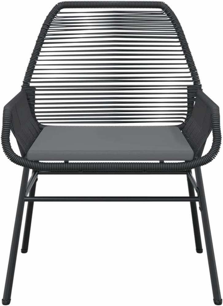 2-Piece Patio Chairs with Cushions Black PE Rattan Outdoor Furniture Set for Garden, Poolside, Backyard – Durable Steel Frame, Weather-Resistant Design