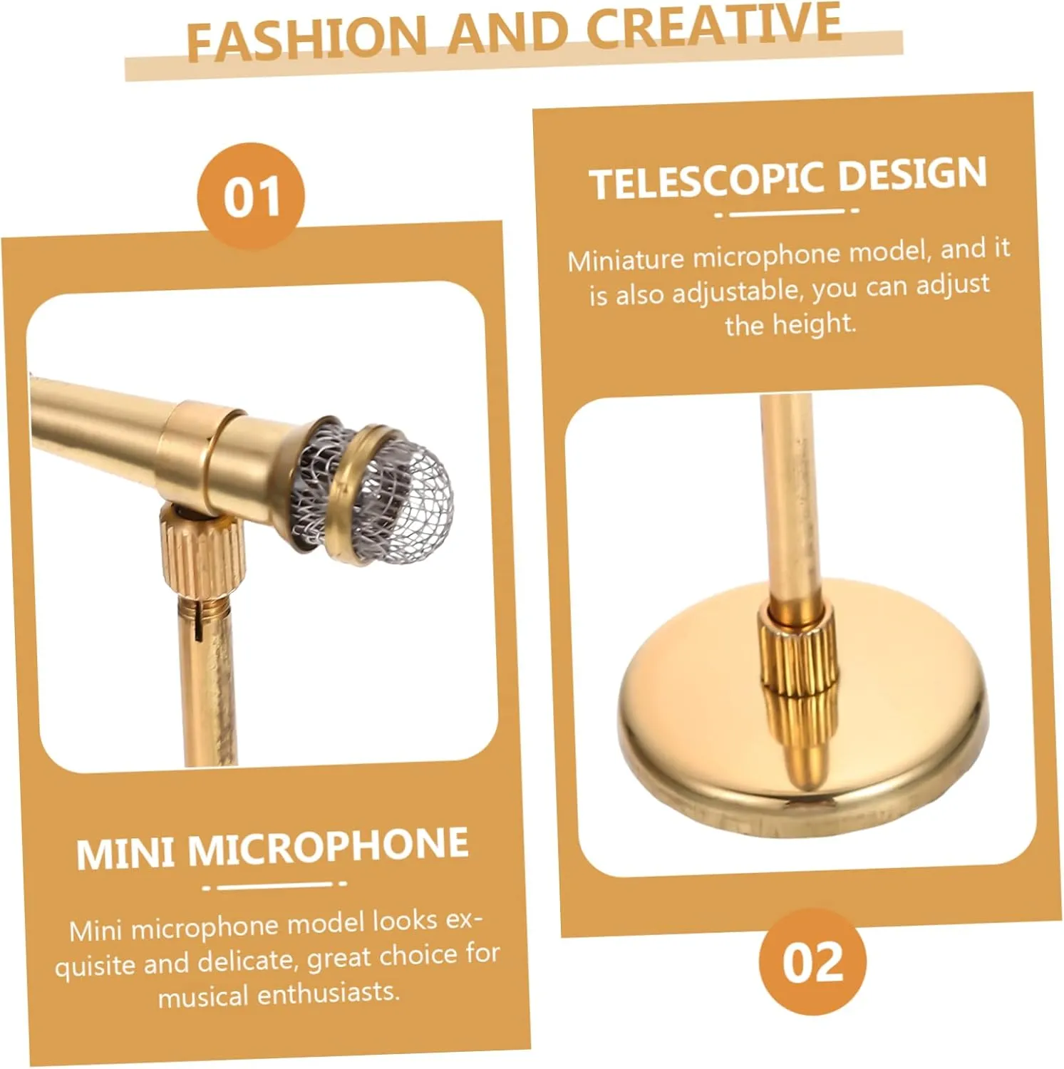 2pcs Miniature Microphone Toy Model Tiny Microphone Decoration for Dollhouse Height Realistic Design for Home Office and Boys and Girls Playrooms