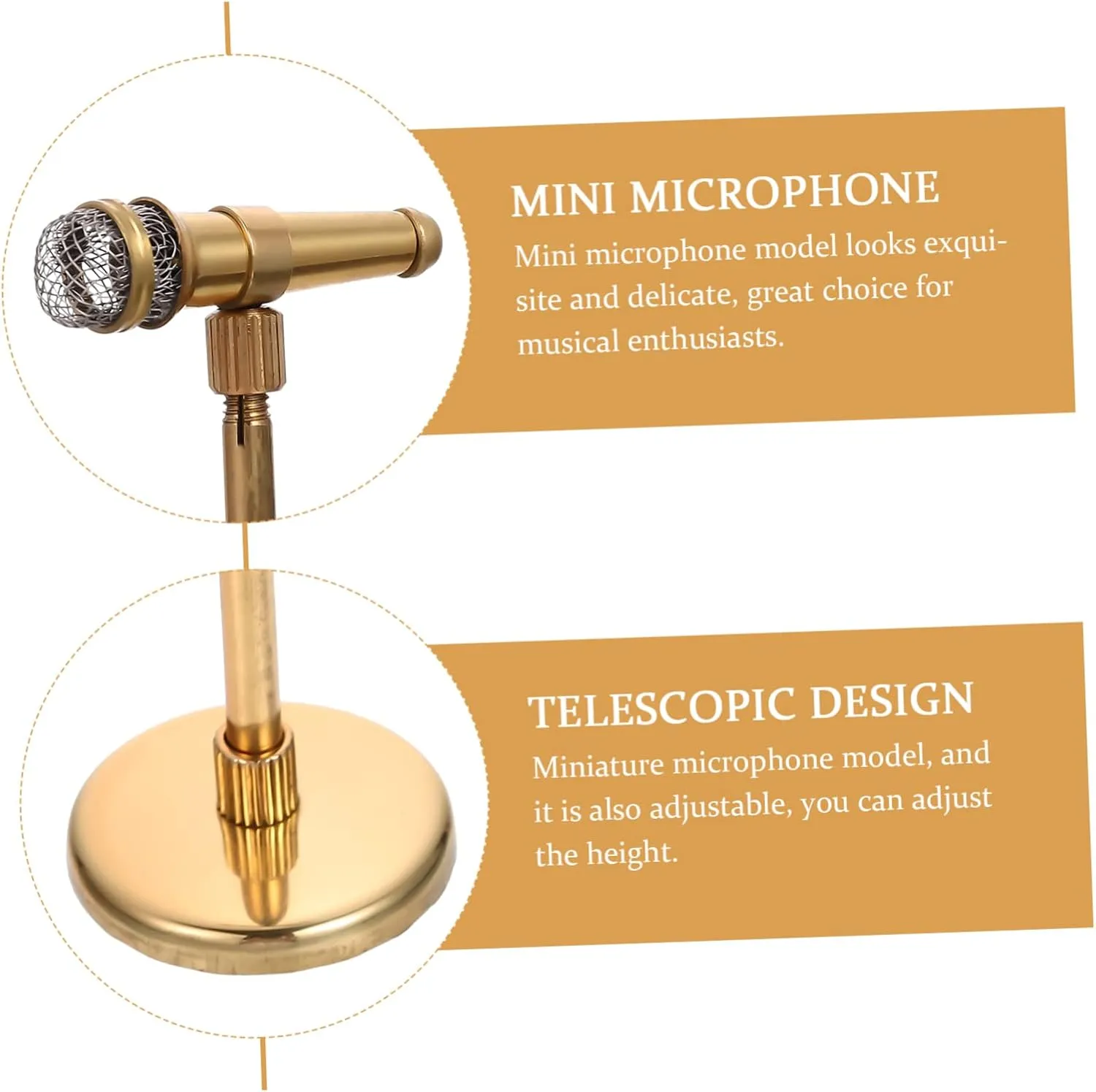 2pcs Miniature Microphone Toy Model Tiny Microphone Decoration for Dollhouse Height Realistic Design for Home Office and Boys and Girls Playrooms