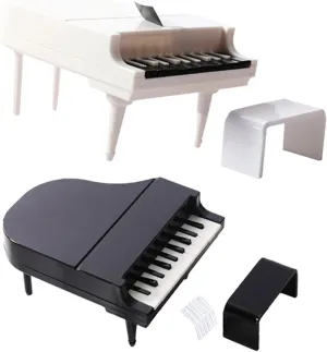 2sets Ornament Mini House Piano Decor for Dollhouse Musical Instrument Decoration Charming Furniture Accessory for Miniature