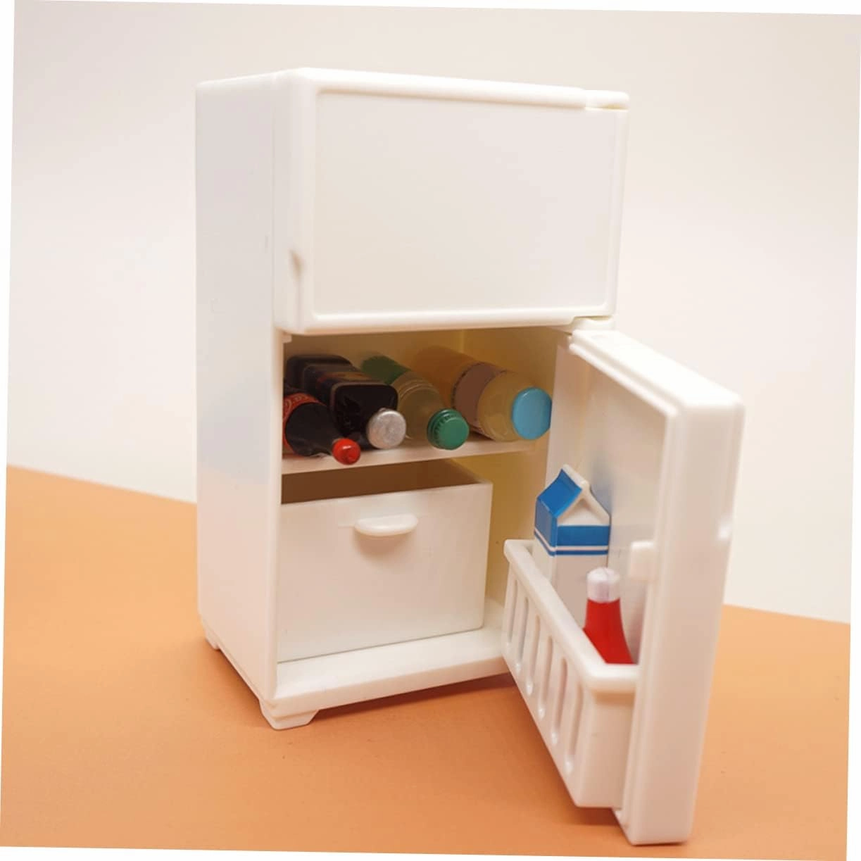 2sets Miniature Refrigerator Cute Dollhouse Kitchen Furniture Fridge Accessories for DIY Projects Playtime Decor 2pcs*2