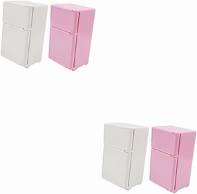 2sets Miniature Refrigerator Cute Dollhouse Kitchen Furniture Fridge Accessories for DIY Projects Playtime Decor 2pcs*2