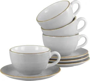 34036, Vintage Nature Stone Series, 8-Piece Crockery Set for 4 People, Cappuccino Set Made of Porcelain, Dishwasher and Microwave Safe, Made in Europe