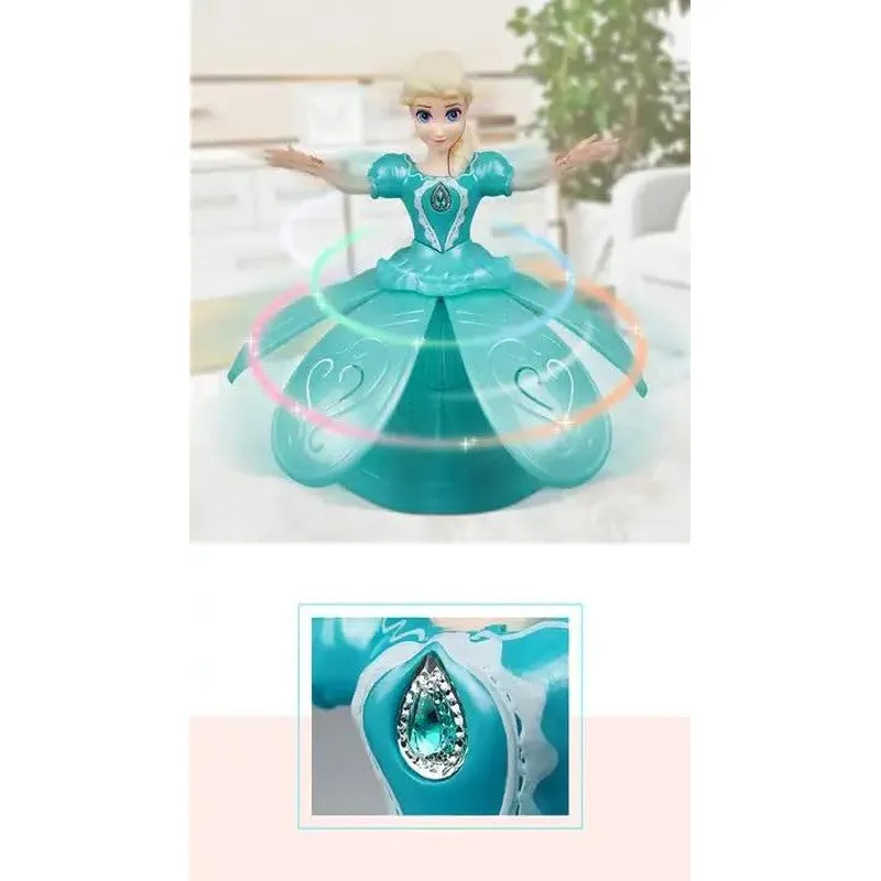 360 Degree Rotating Dancing Doll Princess Musical Flashing Lights with Music Sound Toy (Pink)