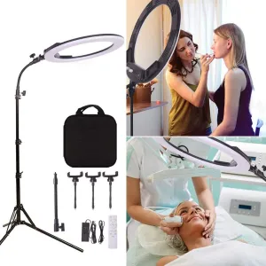 38W 18 inch Bi-Color Dimmable LED Ring Light Beauty Light Kit with Tripod, Wireless Remote Control,Soft Tube,3200-5600K for Camera YouTube,Make up,Selfie,Video Shooting Portrait Tatoo Eyebrow