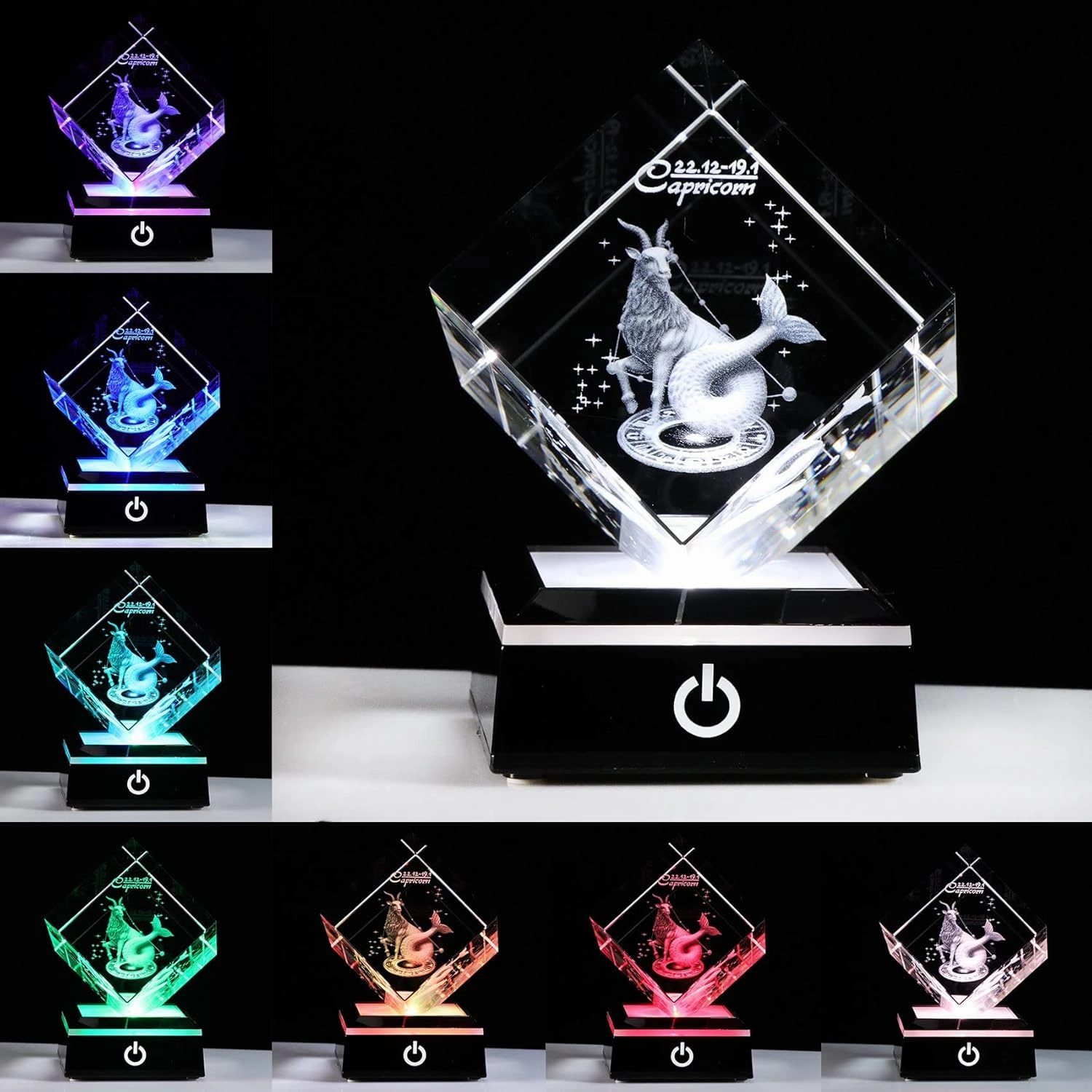 3d Crystals Capricorn Zodiac Astrology Gifts For Women Men,Capricorn Glass Figurine Decor Constellation Stuff December January Birthday Gifts For Girlfriend Woman Aunt Wife Keepsake Symbolic:Diligency