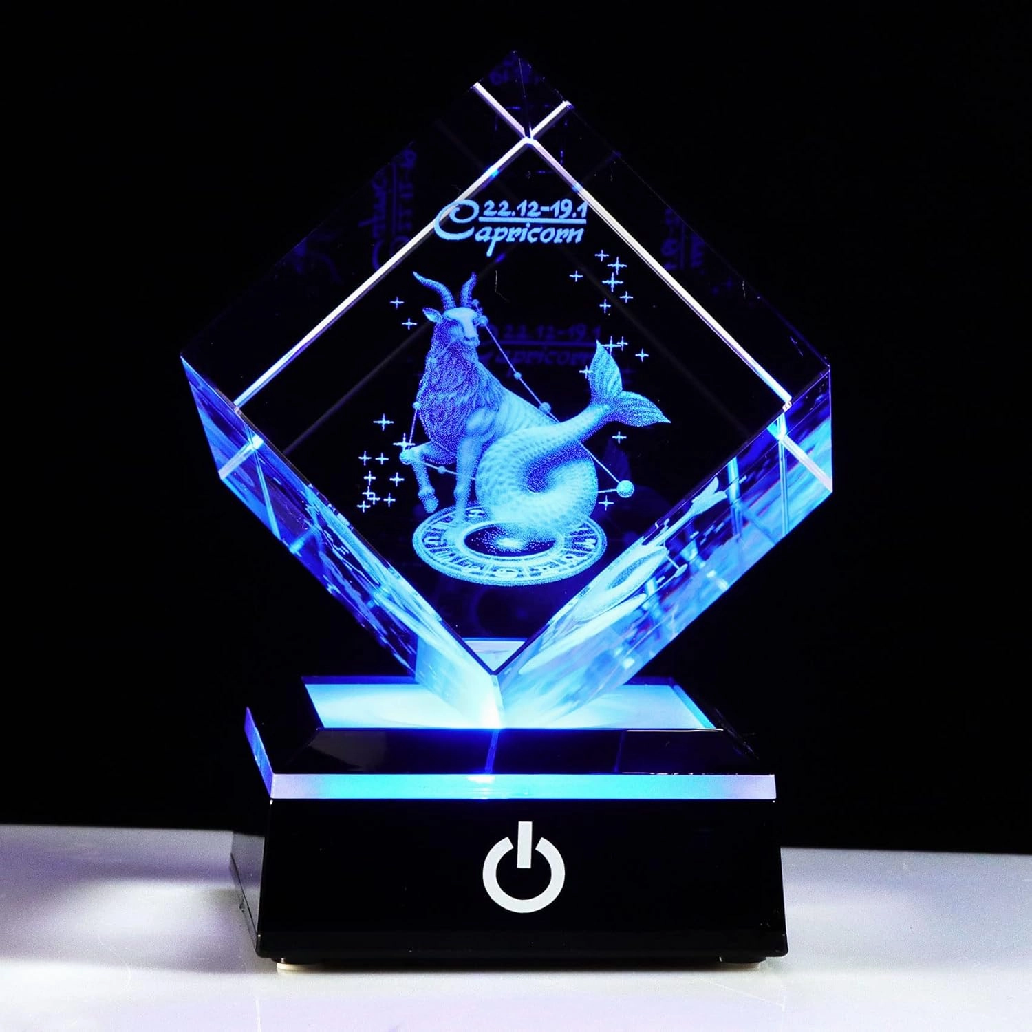 3d Crystals Capricorn Zodiac Astrology Gifts For Women Men,Capricorn Glass Figurine Decor Constellation Stuff December January Birthday Gifts For Girlfriend Woman Aunt Wife Keepsake Symbolic:Diligency