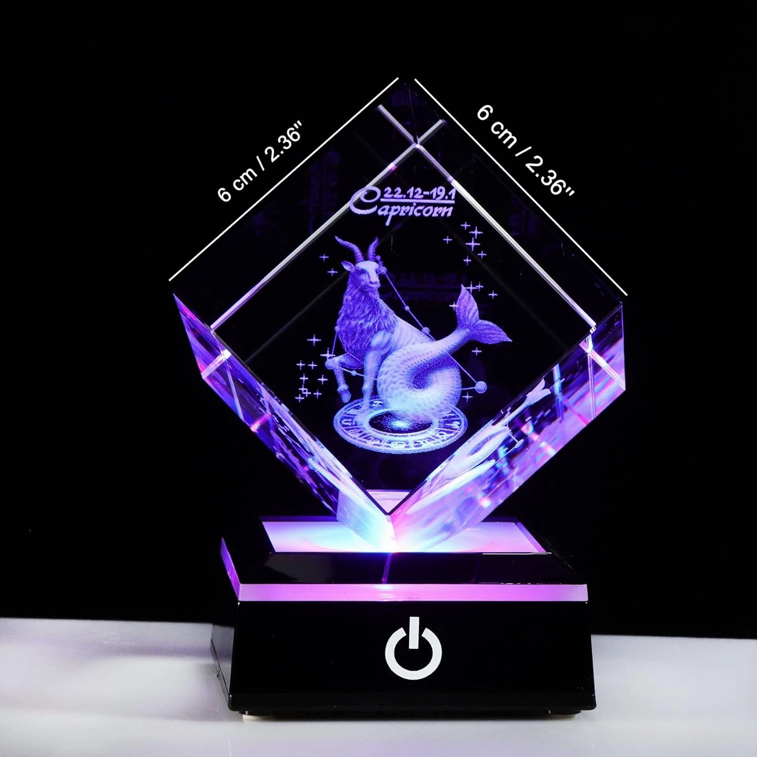 3d Crystals Capricorn Zodiac Astrology Gifts For Women Men,Capricorn Glass Figurine Decor Constellation Stuff December January Birthday Gifts For Girlfriend Woman Aunt Wife Keepsake Symbolic:Diligency