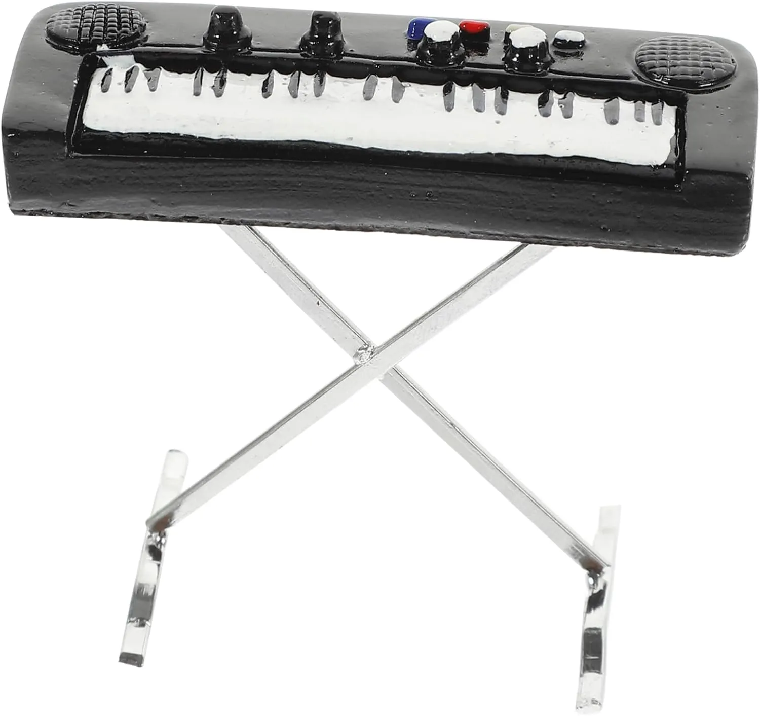3pcs Miniature Electronic Organ Model Mini Musical Instrument for Dollhouse Realistic Alloy Decor