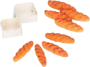 40 Pieces Dollhouse Mini Bread, 2.3 x 1.7 x 1cm, Resin, High Simulation Resin Material Dollhouse Bread with 10 Bases for Kids Gifts