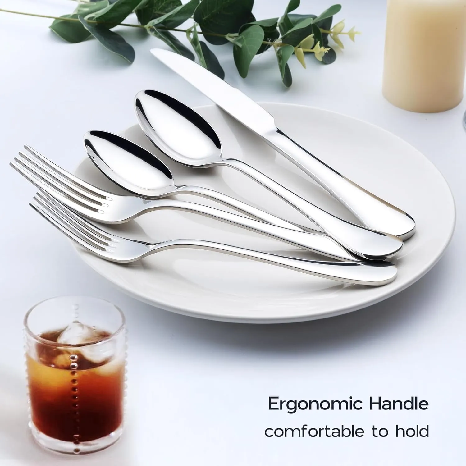 40 Pieces Silverware Set 18/10 Stainless Steel Cutlery Flatware Set for 8