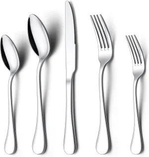 40 Pieces Silverware Set 18/10 Stainless Steel Cutlery Flatware Set for 8