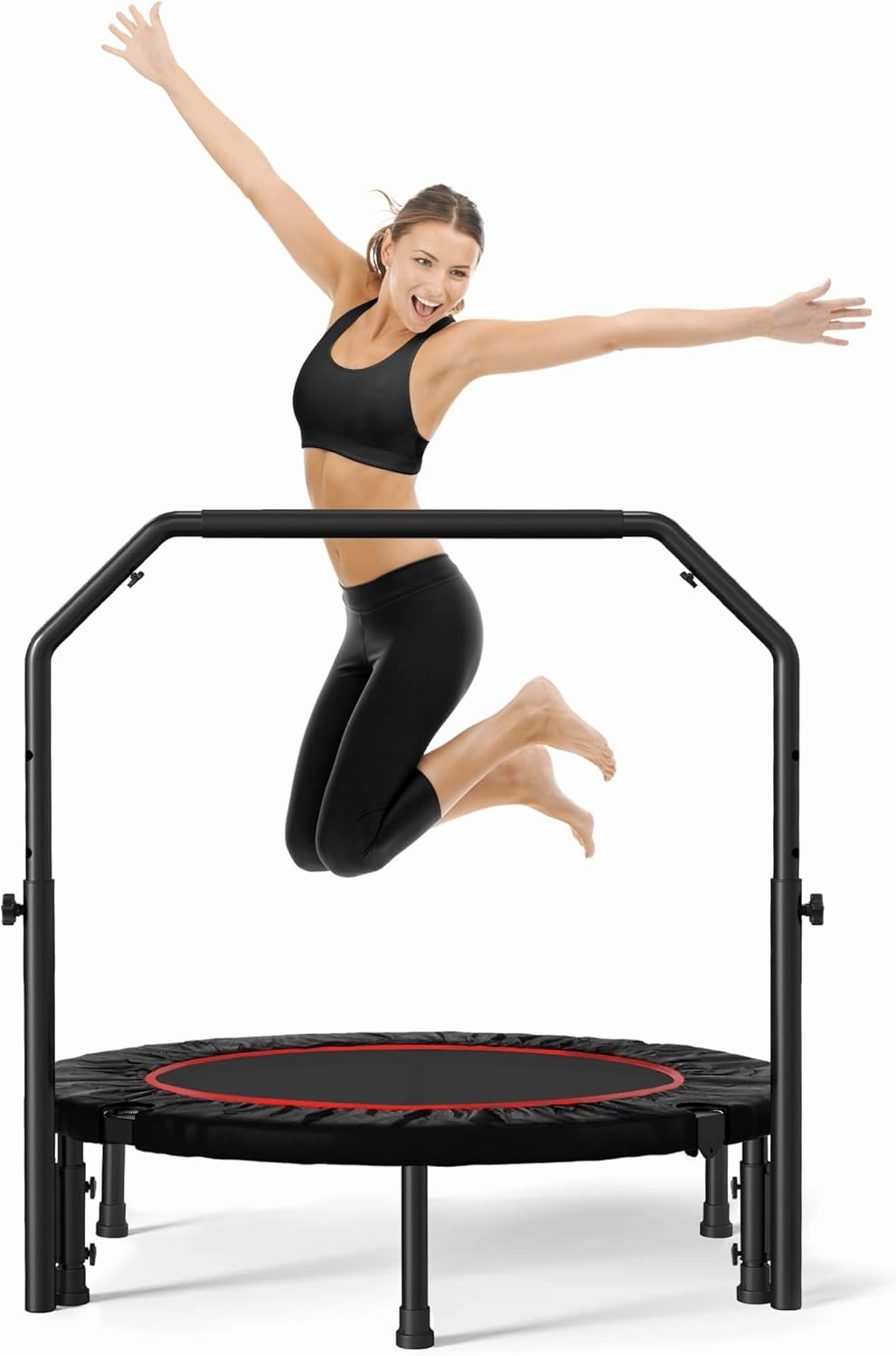 40 inch Rebounder for Adult, 450 LBS Mini Rebounder with Bar,Fitness Indoor Exercise Workout Rebounder