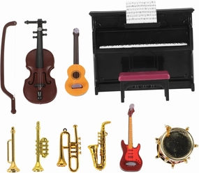 4 Sets Adorable Miniature Toy Wear-Resistant Mini Instrument Mini House Decor Music Instrument Decorations