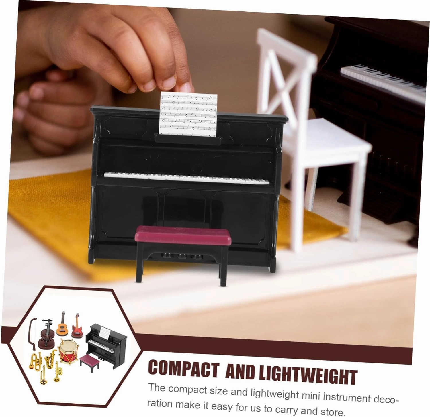 4 Sets Adorable Miniature Toy Wear-Resistant Mini Instrument Mini House Decor Music Instrument Decorations