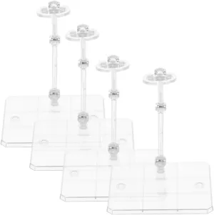 4pcs Adjustable Figure Holder Display Stand Wear-resistant Doll Support for Collectors for Home Store and Supermarket Use