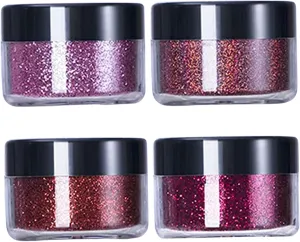 4Pcs Glitter Lipstick, Waterproof & Long-Lasting Glitter Lip Gloss, Non-Sticking Multifunctional Shiny Lip Gloss Pigment Powder for Lips Nails Art