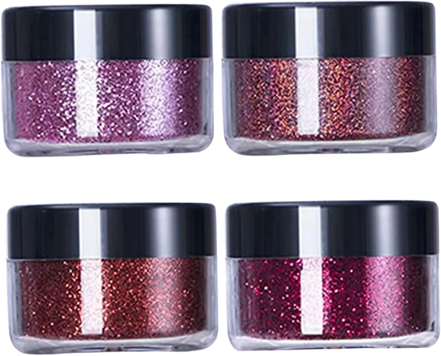 4Pcs Glitter Lipstick, Waterproof & Long-Lasting Glitter Lip Gloss, Non-Sticking Multifunctional Shiny Lip Gloss Pigment Powder for Lips Nails Art