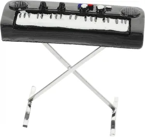 4pcs Miniature Electronic Organ Model for Dollhouse Realistic Simulated Keyboard Toy for Home Decor Office Cafe Musical Instrument Accessory