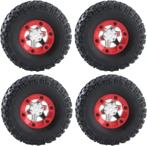 4Pcs Replacement Wheels and Tires Set for 12428 RC 1/12 Scale Crawler