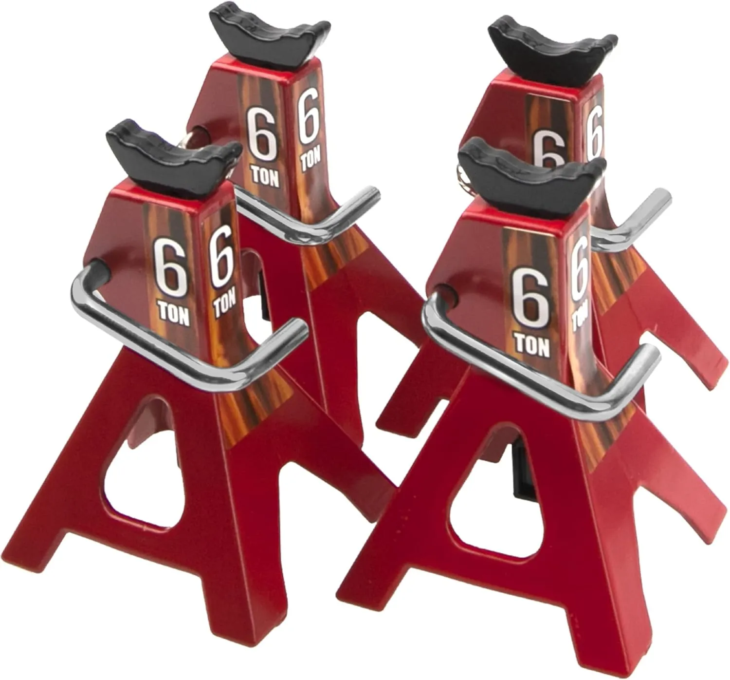 4Pcs Vgoohobby 1/10 RC Scale Toy Decoration Metal RC Jack Toy Stands Simulation Compatible with Traxxas TRX4 Axial SCX10 RC4WD Tamiya CC01 D90 HPI HSP 1/10 RC Climbing Crawler Car (Red)