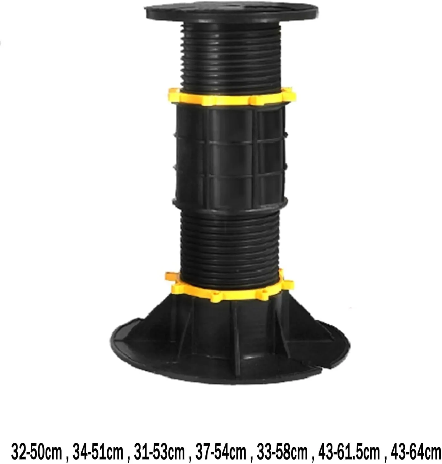 5 Pack Adjustable Deck Support Pedestal Deck Foundation Base Support for Floating Deck Platform Deck Floor Height(32-50cm)