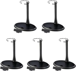 5 Pcs Dolls Stand Holder Plastic Action Figure Stand 1/6 Scale Adjustable Ring-shaped Action Figures Base Display Black