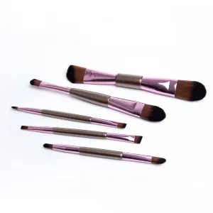 5 pcsDouble Rose Gold Makeup Brush Set Portable Makeup Set Brushing Beauty Makeup Tools