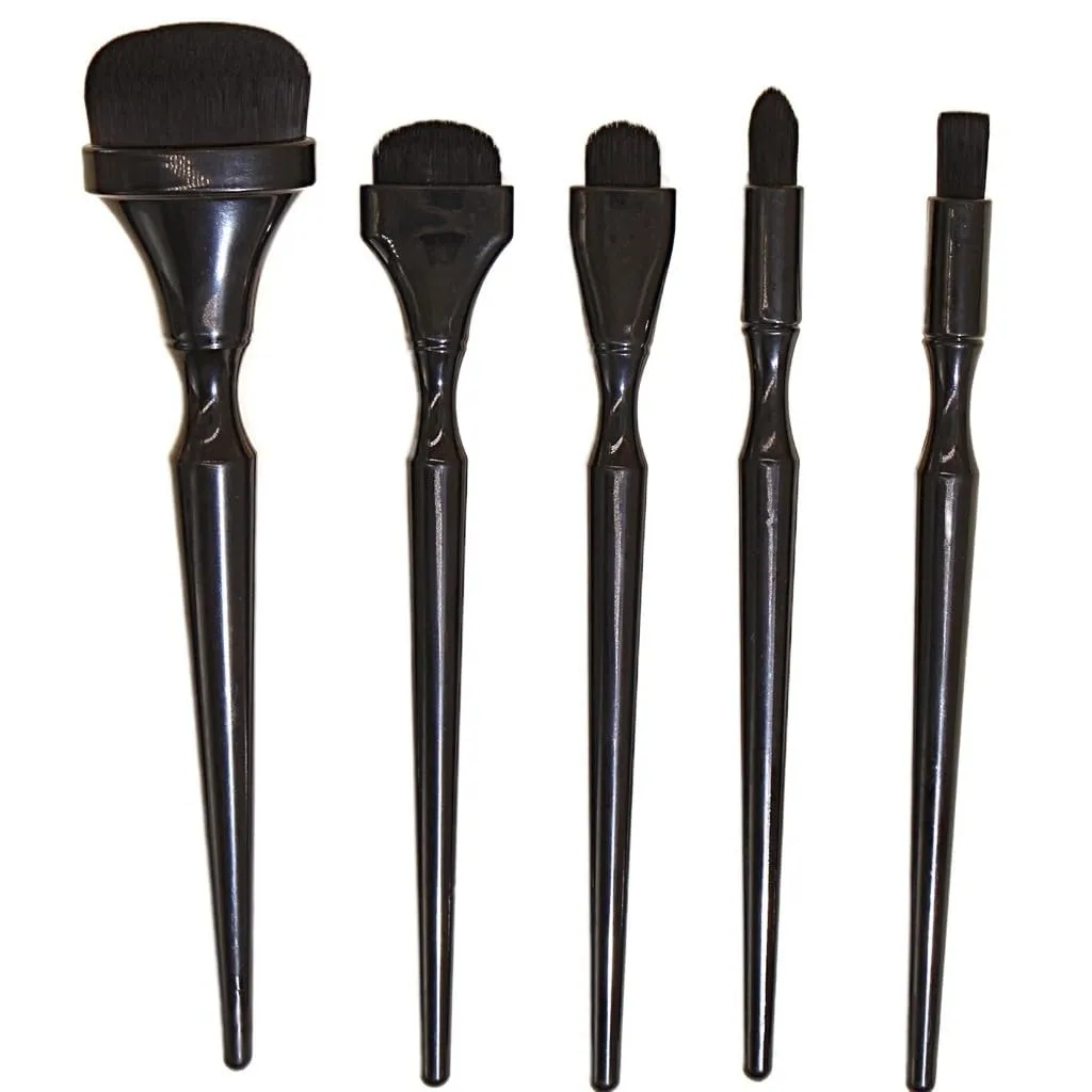 5 pieces of black makeup brush set full set of powder eye shadow brush beauty tools