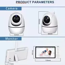 5.0 Inch Video Baby Monitor With Pan Tilt Camera Wireless Two Way Audio Night Vision Security Babysitter VOX Wake Up USB Charge