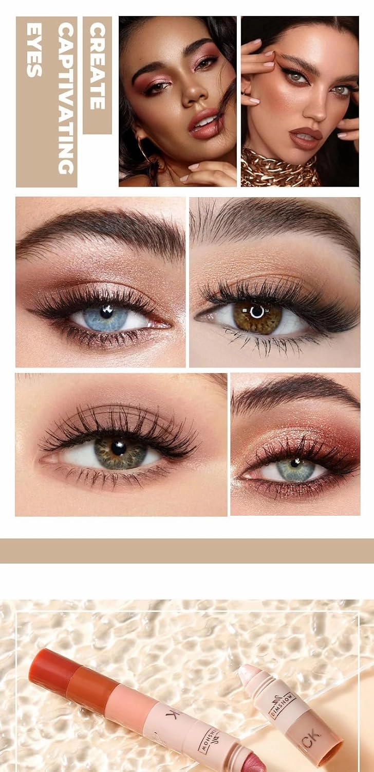5 In 1 Highlighter Makeup Stick, Pearl Lying Silkworm Pen, Waterproof & Long-Lasting, Highly Pigmented Crayon Nude Eyeshadow, Create Captivating Eyes