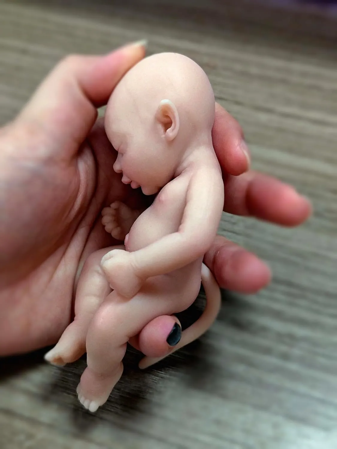 5" Realistic Mini Silicone Elf Girl,Real Life Reborn Elf Doll,Lifelike Mini Reborn Doll Surprice Children Anti-Stress Relief with Feeding Accessories