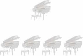 5sets Miniature Piano Stool for Dollhouse Vintage Music Decor Safe and Reusable Furniture Model for Landscape and Adornments