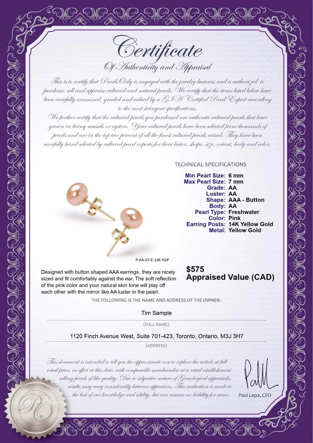 6-7mm AA Quality Freshwater 925 Sterling Silver Cultured Pearl Earring Pair For Women