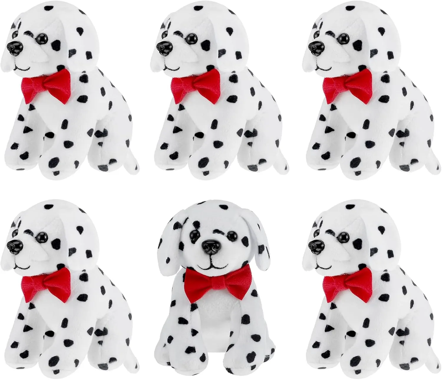 6 Pcs Dalmatians Dog Stuffed Toys Plush Spotted Dog Realistic Stuffed Puppy Soft Dalmatian Party Favors for Halloween Carnival Prize Gift Birthday Baby Shower Decorations, 5.7 Inch(Novelty Style)