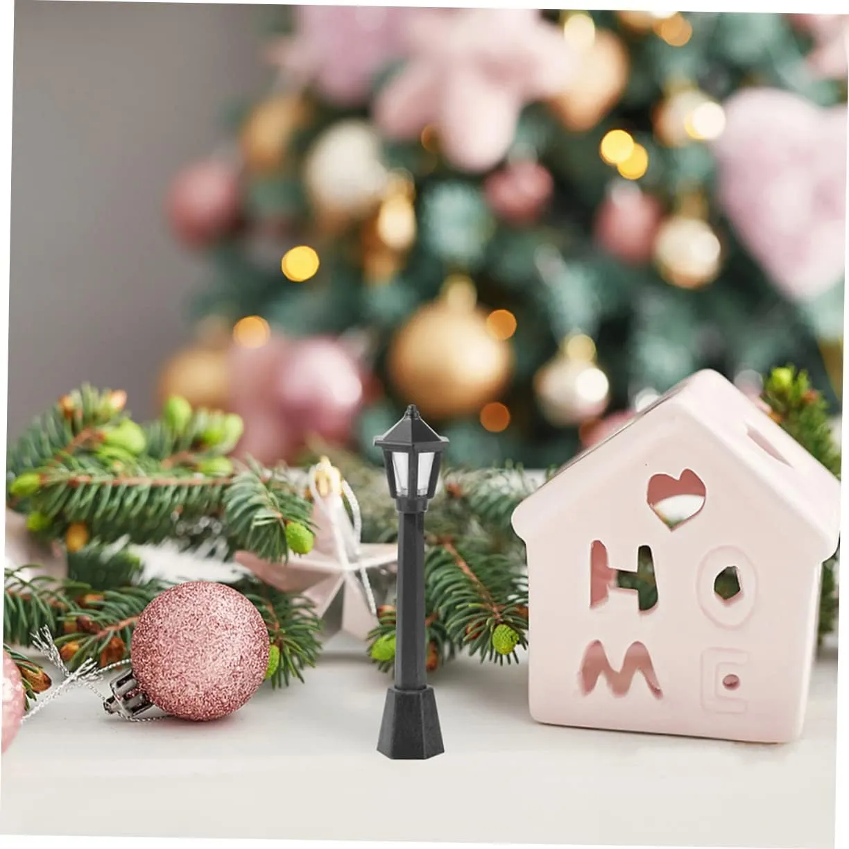 60pcs Miniature Street Light Decor Realistic Simulation Light Lamp Ornaments for Dollhouse Fairy Gardens and Micro Landscapes Environment-Friendly Plastic Design
