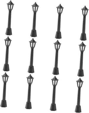 60pcs Miniature Street Light Decor Realistic Simulation Light Lamp Ornaments for Dollhouse Fairy Gardens and Micro Landscapes Environment-Friendly Plastic Design