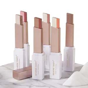6pcs 12 Color Gradient Eye shadow Stick Set, 6 pieces Two-color Eye shadow Makeup Pen Rotation Flash Radiation Eye shadow Stick Waterproof Sweat Proof Durable Eye Makeup Eye shadow Stick Set