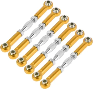 6pcs Turnbuckle Rod Linkage for Cars Upgrade Parts Compatible Racing Truck Buggy Yellow