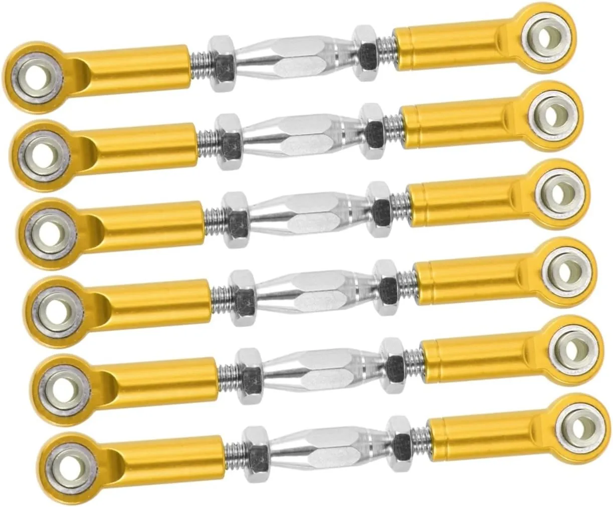 6pcs Turnbuckle Rod Linkage for Epxhsp Racing Compatible Redcat Hpi Truck Buggy Upgrade Parts Yellow