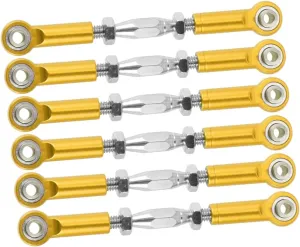 6pcs Turnbuckle Rod Linkage for Epxhsp Racing Compatible Redcat Hpi Truck Buggy Upgrade Parts Yellow