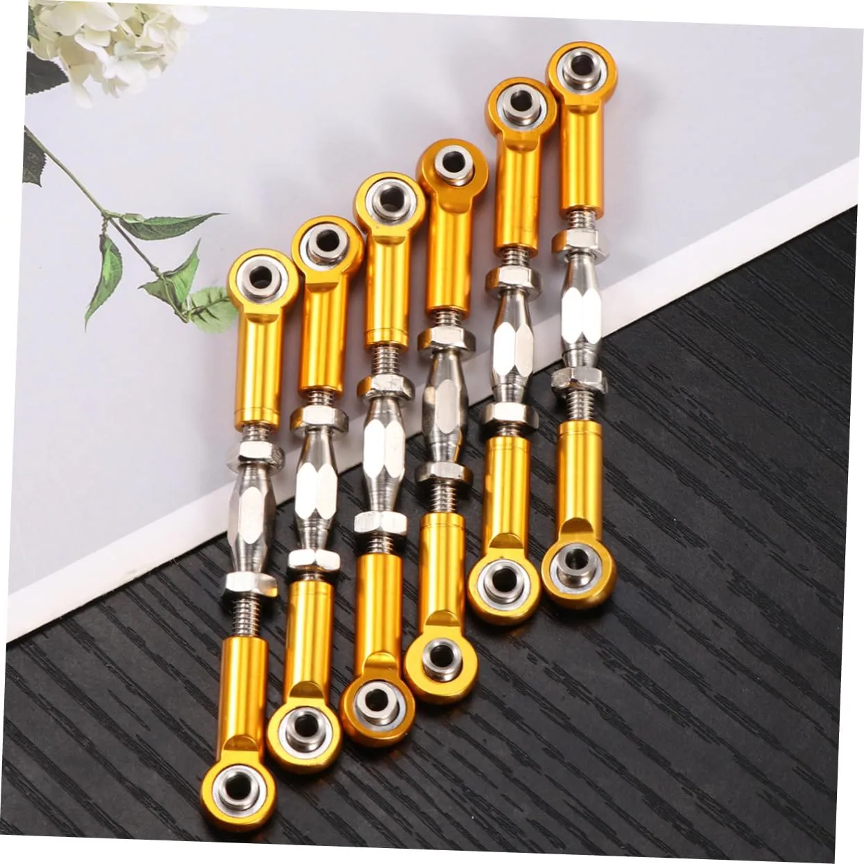 6pcs Turnbuckle Rod Linkage for Epxhsp Racing Compatible Redcat Hpi Truck Buggy Upgrade Parts Yellow