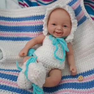 7 Inch Reborn Baby Doll ，Silicone Doll Boy Lvin Mini Realistic Newborn Baby Dolls Silicone Full Body Stress Relief