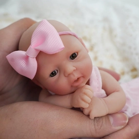 7" Girl Micro Preemie Full Body Silicone Baby Doll Susie Lifelike Mini Reborn Doll Surprice Children Anti-Stress - B