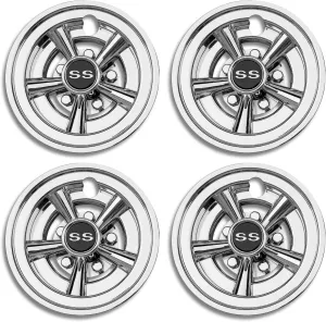 8 inch Stainless Steel Golf Cart Hub Caps (Set of 4) - Rust-Proof SS Chrome Wheel Covers, Snap-On Design for Yamaha, EZ-GO, Club Car | Universal Fit & Weather-Resistant Accessories