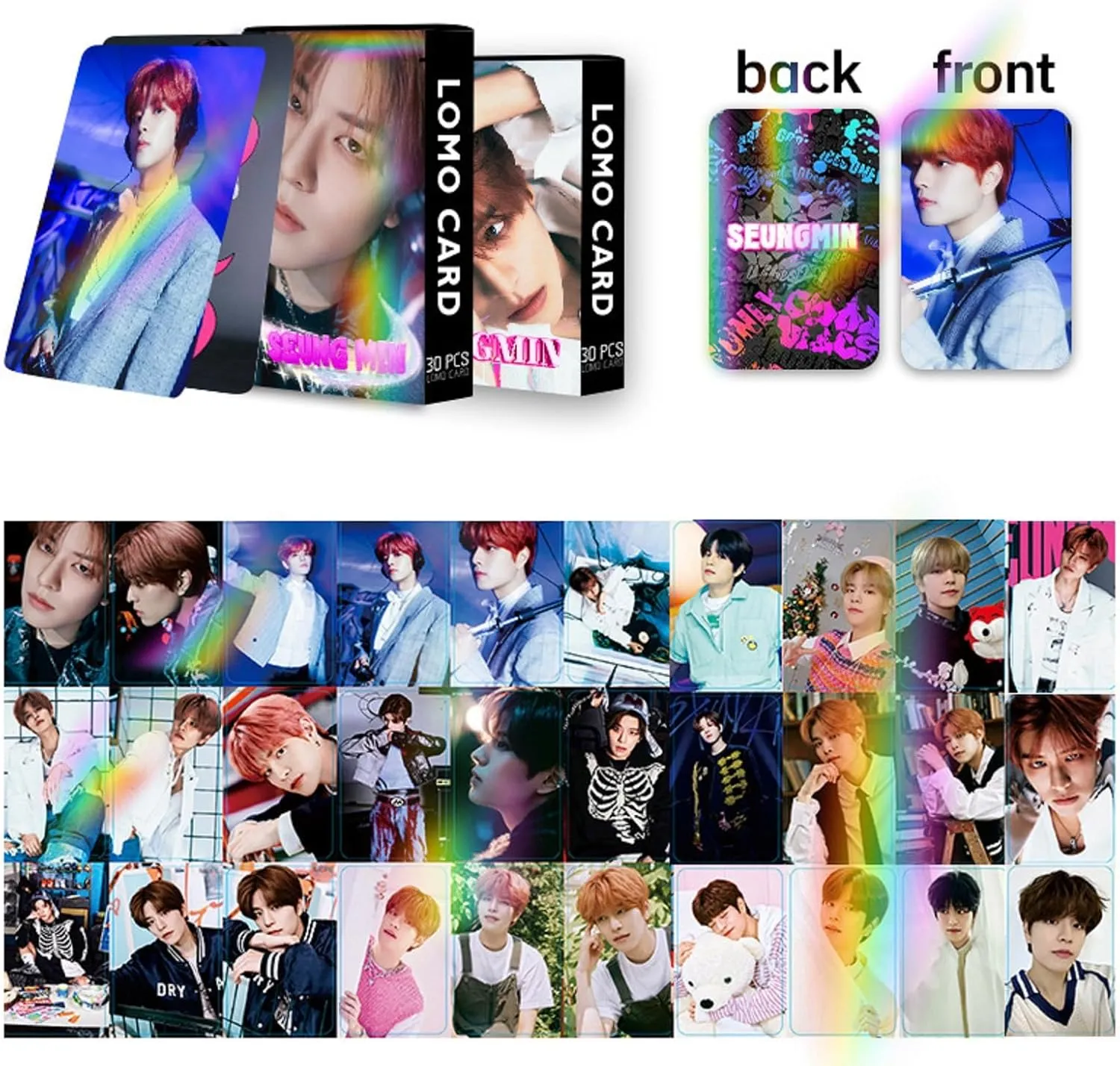 8Pack/240PCS Stray-Kids Photocards,Stray-Kids Lomo Cards Greeting Cards for Collection(Purple)