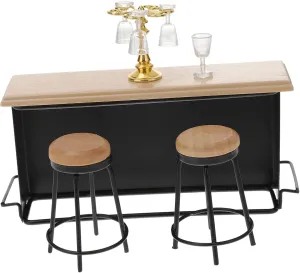 8pcs Miniature Dollhouse Bar Set Wine Holder Cup Rack Stools Bar Table Realistic Dollhouse Accessories for Creative Play Home Decoration